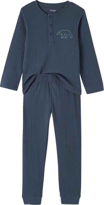 Vertbaudet Set van 2 "beren"-pyjama's in ribtricot