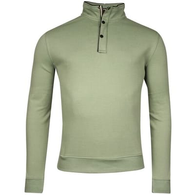 Baileys Trui Sweatshirt Half Zip Buttons Fine Piqué Misty Green / male