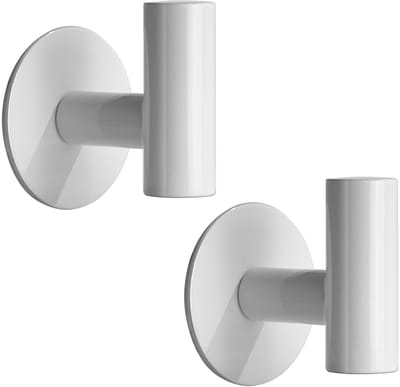 Dailygoods - Dailygoody - Zelfklevende Handdoekhaken - Roestvrij Staal - Voor Badkamer en Keuken - Wit - Kledinghaken - Maximaal 5 Kilogram - Zonder Boren