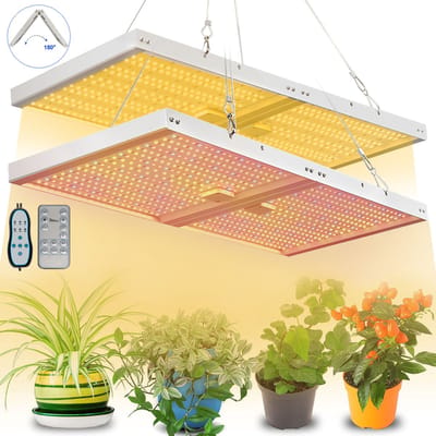 Rosnek Voordeelset 2x LED Groeilamp 120W - Full Spectrum Kweeklampen Set - Dimbaar met Timer - Voor Grote Kweektent & Hydrocultuur - Opvouwbaar - Energy A++