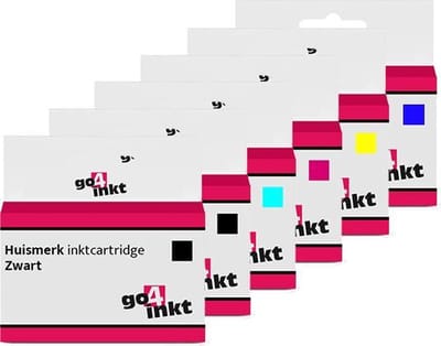 Go4inkt compatible met Canon PGI-580XXL en CLI-581XXL bk/c/m/y inkt cartridge zwart, (foto) zwart, cyaan, magenta, yellow, foto blauw