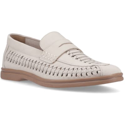 Hush Puppies Bowie Leder Heren Taupe Slim Fit Instappers
