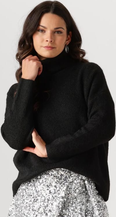 Ydence Knitted Sweater Lil Truien & vesten Dames - Sweater - Hoodie - Vest- Zwart - Maat XS