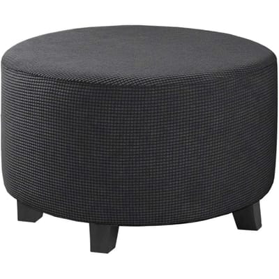 Jacquard Ottoman Hoes Stretch Ottoman Sliphoes Ronde Ottoman Opberghoes Opvouwbare Krukhoezen Meubelbeschermer Hoes M