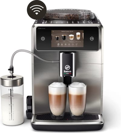 Saeco Xelsis Deluxe SM8785/00 - Espressomachine - Koffiemachine met bonen - 22 Soorten Warme Drankjes - Zwart / Zilver - + AquaClean Filter