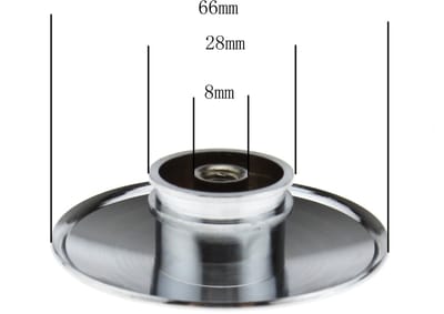 Dailygoods- Pop-up Wastafelafval 66 mm - Chroom Afwerking - Messing - Veermechanisme - M8 Schroefdraad - Afdichtring 40 mm - Afvalplug