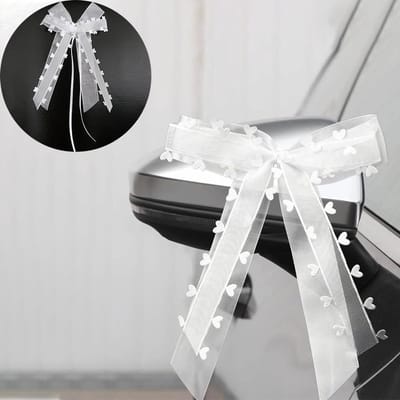 Huwelijksdecoratie met Strik en Hartjes - 10 Stuks Versiering voor Bruidsauto, Cadeauverpakking en Feestdecoratie voor Verjaardag en Kerst