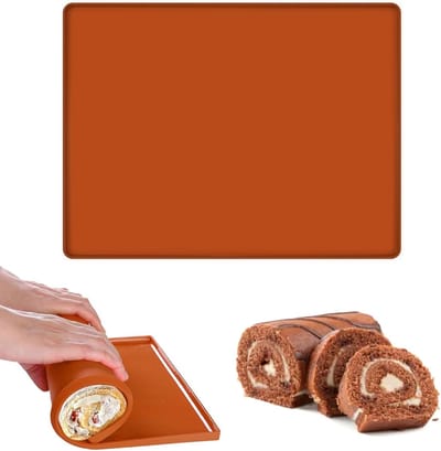 Non-Stick Silicone Bakmat met Rand, 30 x 40 cm, Ideaal voor Taart, Koekjes en Swiss Rolls