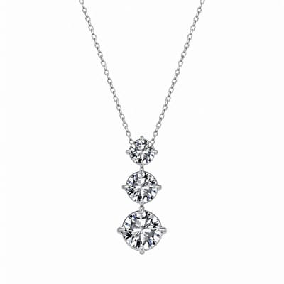 Pax Amare Ketting met 3 soorten Zirkonia - Zilverkleurig Stainless Steel - Schakelketting voor Dames - 40cm + 5cm verstelbaar