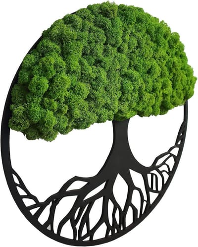 Wanddecoratie Moosbeeld in Boomvorm 40 cm - Natuurlijke Wanddecoratie