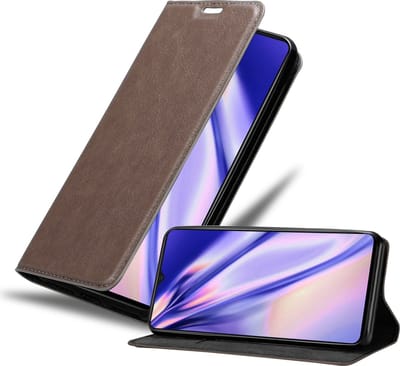 Cadorabo Hoesje geschikt voor Realme X2 PRO / Oppo Reno Ace in KOFFIE BRUIN - Beschermhoes met magnetische sluiting, standfunctie en kaartvakje Book Case Cover Etui