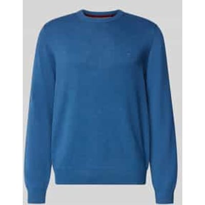 Regular fit gebreide pullover van mix van katoen en wol