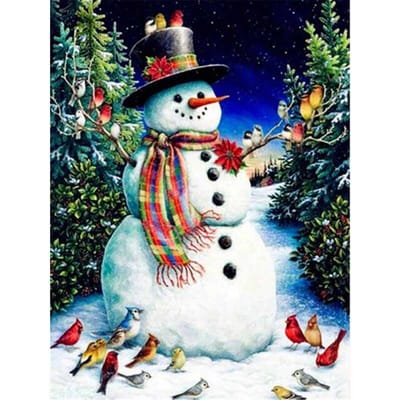 Volledige Ronde Boor 5D DIY Diamantschilderij Kerstman Sneeuwpop Dieren 20X30CM gray