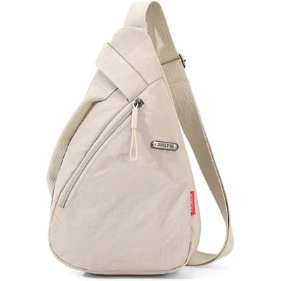 Sportrugzak voor Heren en Dames Koreaanse Stijl Veelzijdig Casual Eenvoudig Student Crossbody Tas voor Borsttas Heren white