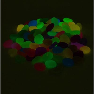 Kiezels Stenen Lichtgevend - 100 stuks - Hars - 2x1,7x0,8cm - Fluorescerend