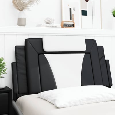 vidaXL - Hoofdbordkussen - "Viana" - 100 - cm - kunstleer - zwart - en - wit