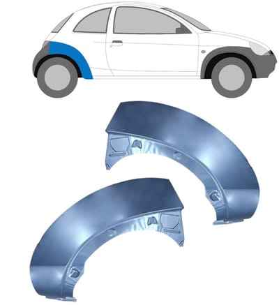 Reparatiepaneel achterspatbord voor Ford KA 1996-2008 / Links + Rechts / Set