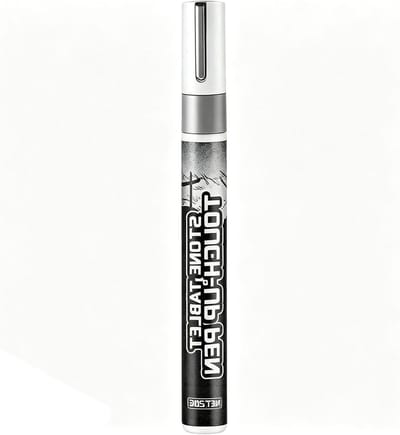 Beschriftingsverf Steen - Marker Inscriptie - Grafsteen Herstel - Sneldrogend & Duurzaam - 0.8 mm Punt - Zilverkleurig