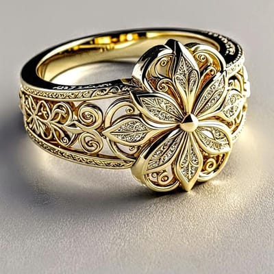 Huitan Prachtige Damesring Esthetisch Bloemen Gegraveerd Ontwerp Trendy Accessoires voor Feest Bruiloft Charmante Chique Sieraden Dames Cadeau 10