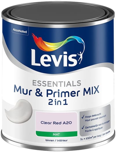 Levis - Essentials Mur & Primer Mix - Clear Red A20 - Mengverf - 1 L