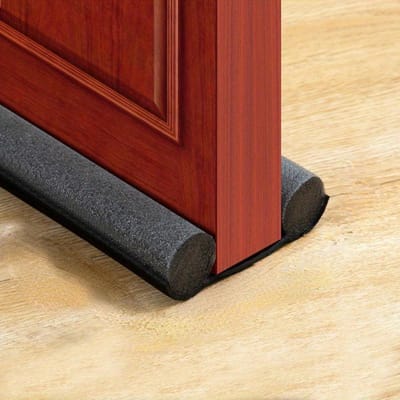 1PC Bande d'étanchéité auto-adhésive pour bas de porte Isolation phonique, Anti-effraction, Coupe-vent, Protection étanche pour portes et fenêtres - Installation sous la porte noir
