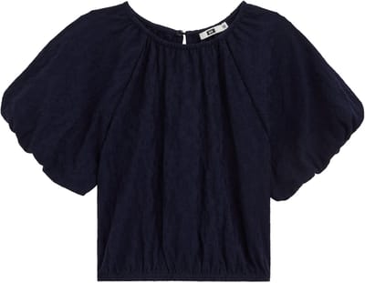 WE Fashion Meisjes top met structuur en ballonmouwen
