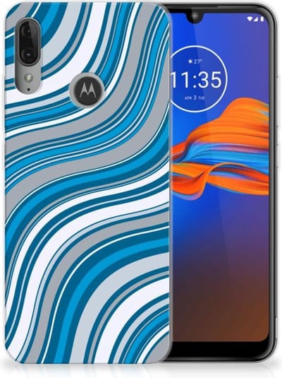 Motorola Moto E6 Plus TPU bumper Waves Blue