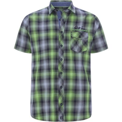Jan Vanderstorm herren Overhemd Met Korte Mouwen - 47/48 - groen - Plus Size
