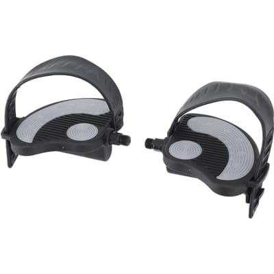 2 STUKS Hometrainer Pedalen met Riemen PP PVC Roestvrij Staal Universeel Verstelbaar Hometrainer Pedalen Clips voor Thuis gray