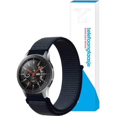 Nylon smartwatch bandje – Donkerblauw 20mm - Universeel