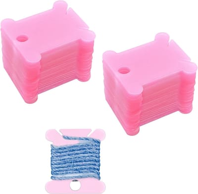 Floss Klossen - Draadkaarten Organizer - Borduurgaren Ordenen - Voorkomt Knoop - 50 Stuks - Roze