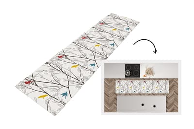 Keukenloper - Loper keuken - Patronen - Planten - Vogel - 200x50 cm - Keukenloper vinyl