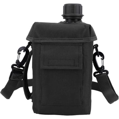 Bouteille d'eau 2L avec Sac de Ceinture Grande Capacité Anti-fuite Pichet d'eau en PVC pour Sports d'extérieur Voyage Black