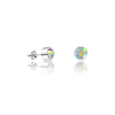 Aramat Jewels | Oorbellen | Oorstuds – Staal Kristal AB Transparant Zilverkleur (3mm) | | | |3mm | Staal | Kinderen, Volwassenen | Verkleurd niet