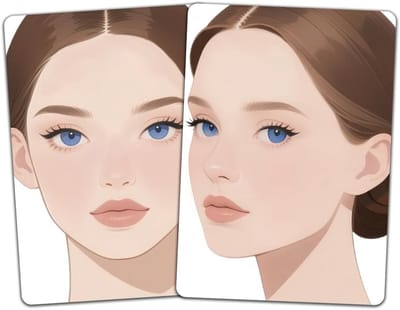 Oefenplank Gezichtsbeschildering - Make-up Sjabloon - Artistiek Oefenen - Herbruikbaar Materiaal - A4 Formaat - Bruin Haar