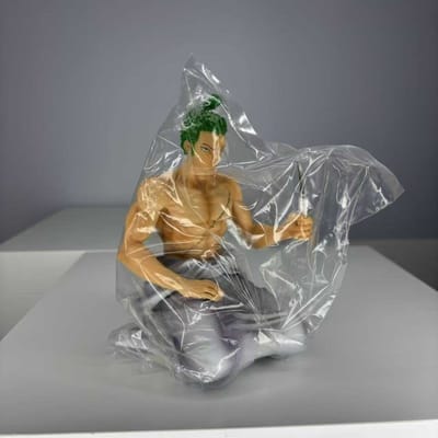 Nieuwe Knieende Badjas Roronoa Zoro One Blade Flow Box Set Anime Beeldje Handgemaakt Model Bureau Collectie Ornament Cadeau gray