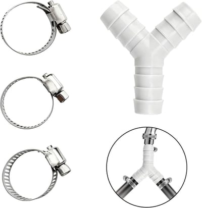 Wasmachine Afvoeraansluitadapter, Y-verdeling, 2-Weg Splitter, Slangadapter voor Wasmachine en Vaatwasser, Efficiënte Waterafvoer en Verbinding