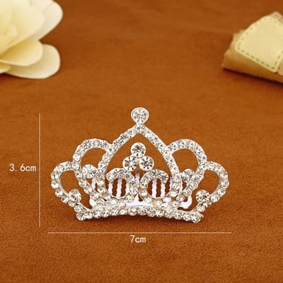 Mini Kronen voor Kinderen Haarjuwelen Kleurrijke Glanzende Kristal Haarkammen Kleine Tiara's Meisjes Verjaardagsfeest Prinses Haarversieringen