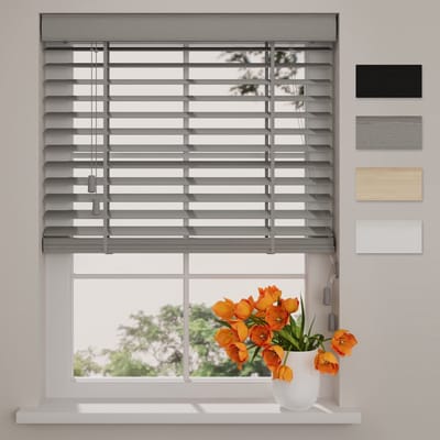 Bamboe Houten Jaloezie Easy - 50 mm - Light Grey - 150 x 240