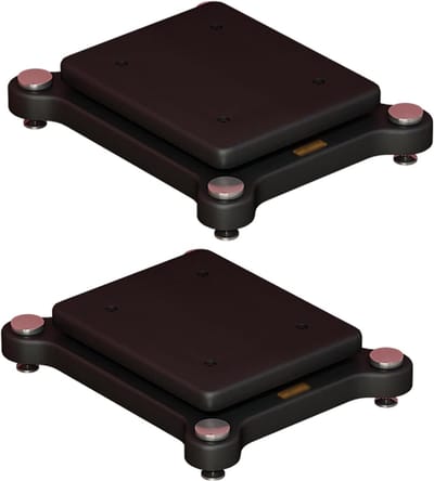 Subwoofer Isolatie Stand - Luidspreker Voeten Platform - Audio Verbetering - Verstelbare Koperen Spikes - 33x8x38cm - Zwart