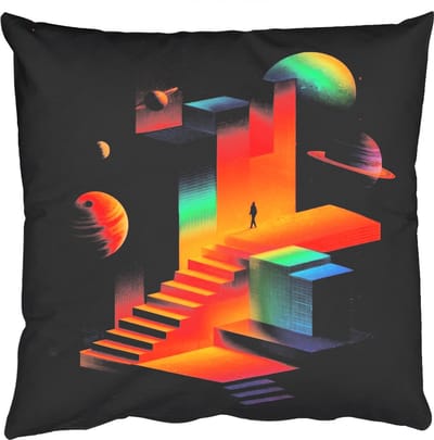 Sierkussens - Kussentjes Woonkamer - 50x50 cm - Abstract - Trappen - Mens - Planeten