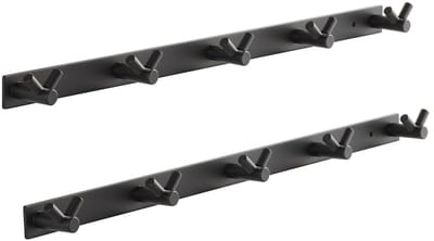 SOTECH set van 2 Blackline CORA V-haakrails 450 mm met 5 haken zwart Wandkapstokken Kapstokken