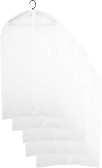 Set van 5 Ademende Kledinghoezen 60x100 cm met Kijkvenster voor Jassen en Overhemden