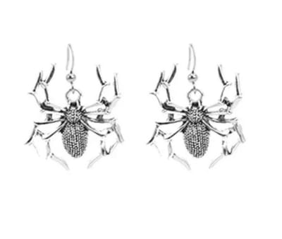 Plux Fashion Spin Design Oorbellen - Zilver - 5cm - Metaal - Heren - Dames - Sieraden - Zilveren Oorbellen - Oorhangers - Spider Design Earrings - Sieraden Cadeau - Luxe Style - Duurzame Kwaliteit - Halloween - Oktoberfeest - Kerst