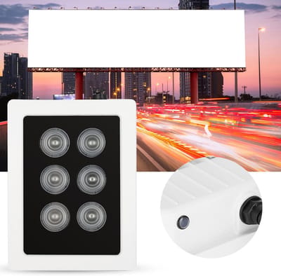 Infrarood Invullicht - Nachtzicht Camera - Beveiligingscamera Versterken - 6 Lampen 20M - IP66 Gegoten Aluminium - Zwart