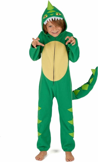 Vegaoo - Groen en geel dino kostuum voor kinderen