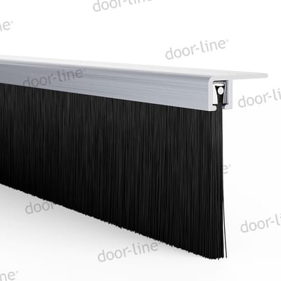 Stripborstel met F-profiel | Voor afdichting van kieren, haaks profiel 90 | Lengte: 1000 mm | Zichtbare haarlengte: 60 mm | Totale hoogte: 67,5 mm