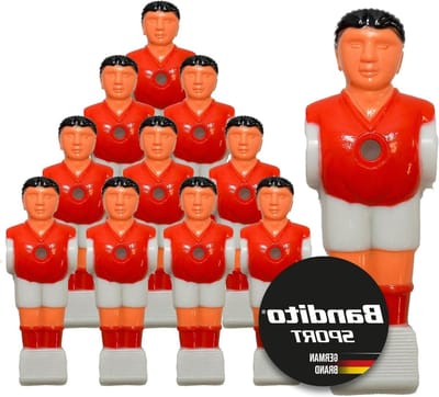 Voetbalfiguren Tafelvoetbal - Kickerpoppetjes Speelfiguren - Tafelvoetbal Spel - Gegroefd Voetvlak - 11 stuks - Rood