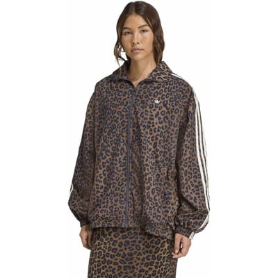 Adidas Originals Leopard Firebird Oversized Tracktop Multicolor Maat: L | Lichte Jassen Outlet | Dames | Bruin