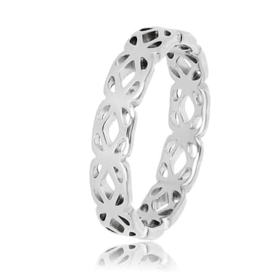 My Bendel - Bloemen Ring Zilverkleurig - Zilverkleurige Ring - Bloemenpatroon - Romantisch en Stijlvol - met Luxe Cadeauverpakking | Sieraden Voor Dames | Maat 16.00 Mm / Maat 50